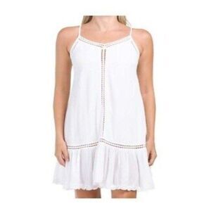 Cupcakes & Cashmere Womens White Drop Waist Coast Crochet Frill Sundress XS